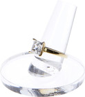 Clear Acrylic Ring Finger Display  Single On Round Base  2  W X 2  D X 1 75  H  