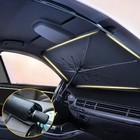 1pc Retractable Car Windshield Sun Shade Umbrella Anti-uv Foldable Protecto