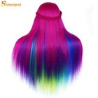 Mannequin Head Colorful Synthetic Hair For Hairstyles Hairdressing Training