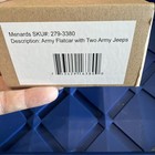 Menards 279-3380 O Army Flatcar W  Two Jeeps  12725 Ln box Military