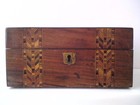 Antique Victorian Tunbridge Ware Style - Parquetry   Marquetry Sewing Wooden Box