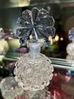Vintage Art Deco Rare 1940   s Blue   Clear Crystal Perfume Bottle Czechoslovakia