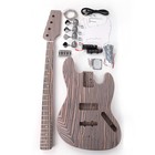 Unfinish Diy 4 String  Electric Jazz Bass Guitar Kit Unfinished Zebrawood Body