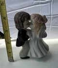 Vintage Porcelain Ceramic Bride And Groom Wedding Cake Topper 4 25   