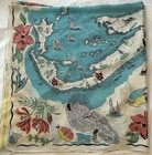 Rare 1950   s-60   s Trimingham   s London Bermuda Silk Souvenir Scarf 34 Inch Square