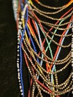 Baule Tamba Multi Black Red Blue Bead Necklace 16 Inch Length On Shortest Stran