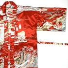Vintage Ichi Ban Kimono Robe Size L Japan Geisha Print Satin Polyester