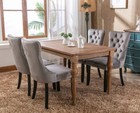 Kitchen Velvet Dining Chair Set High Back Upholstered Dinner Room W  Wood Leg