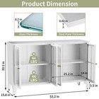 Steel Buffet Sideboard Cabinet 53  W  Led Light Storage Display Cabinet Bookcase