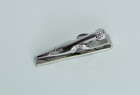Vintage Sterling Silver Tie Bar     Shield   s Maker   s Mark     Clamping Style