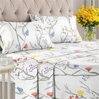 4 Piece King Vintage Floral Sheets Set     Luxury Flat Sheet 105 X 102  Fitted 