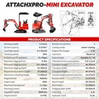 1 4 Ton Mini Excavator Kubota Diesel Pilot System Mini Digger  6 Attachments