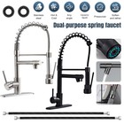 Spring Kitchen Sink Faucet Single Handle Pull Out Sprayer Swivel Spout Mixer Tap