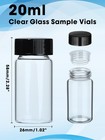 20ml Clear Small Glass Vials With Screw Caps For 20ml-10pcs  Transparency