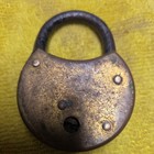 Vintage Old Small Embossed Bull-dog Brass Padlock Lock No Key
