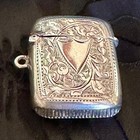 Antique Edwardian English Sterling Silver Vesta Case Match Safe Birmingham 1904