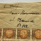1923 Poland Cover From Rava Sent To Brooklyn New York With Block Of 10 Stamps