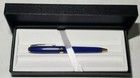 Sheaffer Mini Prelude Ballpoint Pen Gloss Blue Lacquer W  Gold Trim Nib Black In