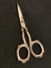 Antique Sterling Silver Sewing Scissors And Extras