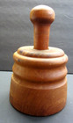 Antique Finished Wood Butter Pat Plunger Mold Flower Design Primitive Vintage