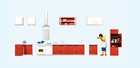 New Ho Preiser Figures 10646 Woman Tasting Food   Includes Kitchen Furniture