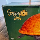 Vintage Amber Glass Turtle Night Light Accent Decorative Table Lamp Bronze  New