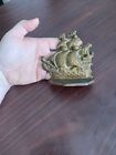 Antique Nautical Cast Iron Clipper Ship Bookend Doorstop Spanish Sailing Copper