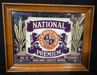 Vtg Framed Mirrored National Premium Beer Sign 16  X 12    18 3 8  X 14 1 2  Oa