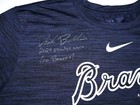 Drake Baldwin Practice Worn   Signed Blue Atlanta Braves Baseball  81 Nike Shirt