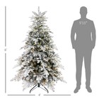 Homcom 6 Foot Artificial Snow Flocked Christmas Tree With Led Lights