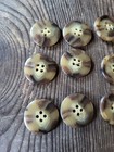 Lot 12 Buttons  Vintage Faux Tortoise Shell Brown-raised Edge - Superior Quality