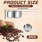 2 Pcs 1 4 Cup Stainless Steel Measuring Cup 60 Ml 2 Oz Stainless Steel Measuring