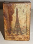 Vintage 1889 Souvenir Paris France World Exposition L   Eiffel Tower  Wood Bank