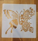 Flowers   Butterfly Stencil For Painting Or Crafting - 6x6  Art Detailed Floral