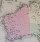 1863 Antique Color Map  australia
