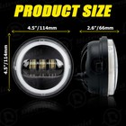 Pair 4 5  Inch Led Spot Passing Lamp Halo Fog Lights For Harley Motorcycle 4 1 2