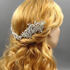 Bridal Hair Comb Crystal Rose Headpiece Wedding Accessories Silver Headband 0190