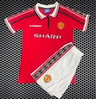 Kids Vintage Man Utd 1998 Home Jersey With Badge - Beckham   Free Shipping