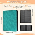 Card Binder 9 Pocket 252 Cards Zip Trading Card Binder Denim Gasoline Blue