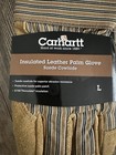 New Carhartt Insulated Leather Palm Gloves Suede Cowhide Brown Striped Large