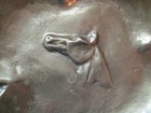 Vintage  Race Horse Head Early Virginia Metalcrafters Brass Ashtray   Pin Tray