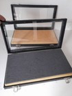  2  Black Jewelry Display Case With Glass Lid 14 75 X 8 25 X 1 75 W latch hinges