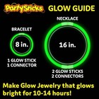 Partysticks Green Glow Sticks Party Supplies 100pk - 8 Inch Glow In The Dark