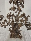 Antique Pair Victorian Girandoles Candelabras Marble Gilt Bronze Crystal Prisms