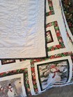 Handmade Quilt Patchwork Lap Throw 56x46 Christmas Colors Snowman Heirloom 