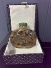 Vintage Reverse Painted Chinese Glass Snuff   Perfume Bottle orig Box Excellent