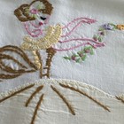 Vtg Southern Belle Embroidered Pillowcase Ivory 20x32 Queen Ruffled Appliqu  