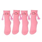 2 Pairs Funny Kids Hand Holding Socks  Kids Crazy Socks  3d Doll 6-9 Years Pink