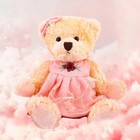 Small Teddy Bear Stuffed Animal In A Dress  Cute Soft Plush Toy  Cuddly Gift For