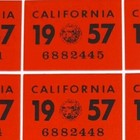 1957 California License Plate Reflective Registration Sticker  Yom  Ca Dmv